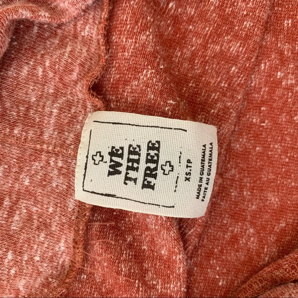 Free People We The Free Valencia Dolman Top Off Shoulder Heathered Red Pink XS